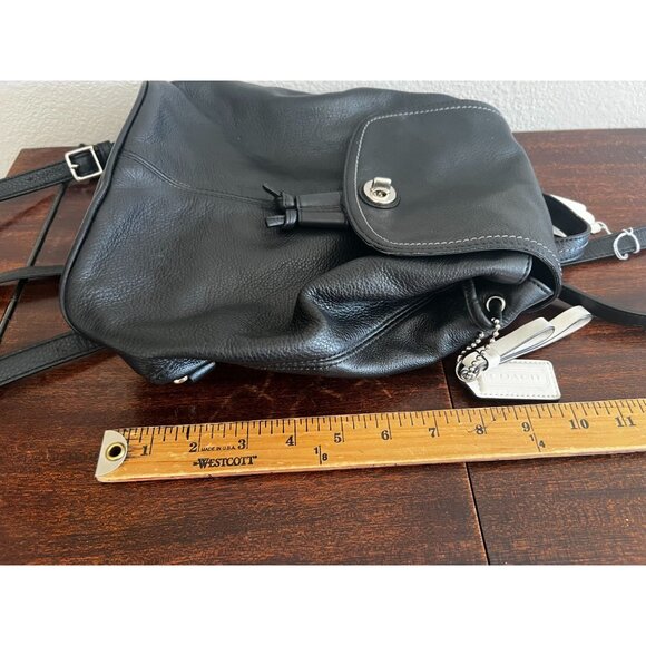 Vintage COACH  Backpack Daypack Black Leather Drawstring MiniPurse 9960 Y2K - Picture 12 of 14